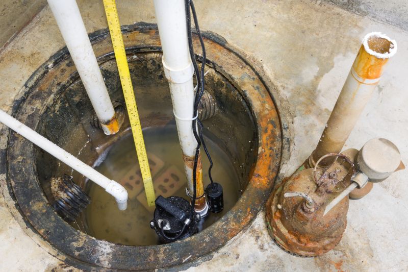 Waterproofing with sump pump installation